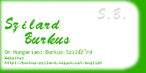 szilard burkus business card